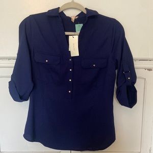 Skies are Blue- never worn Navy Blouse